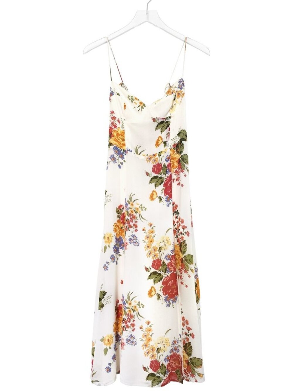 Reformation Juliette Womens Floral Sleeveless High Slit Midi Summer Dress Size 4